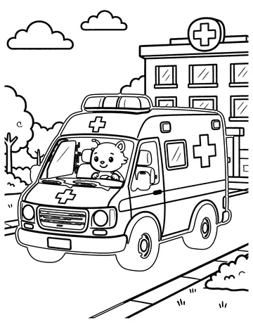 Ambulance coloring page