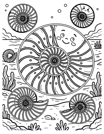 Ammonite Shells coloring page