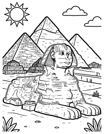 Ancient Egypt Pyramids coloring page