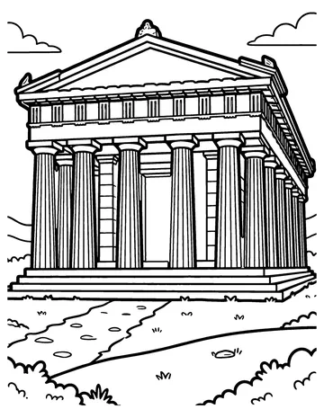 Ancient Greece Temple coloring page