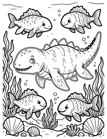 Ancient Sea Creatures coloring page