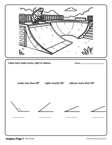 Angles: Page 1 coloring page