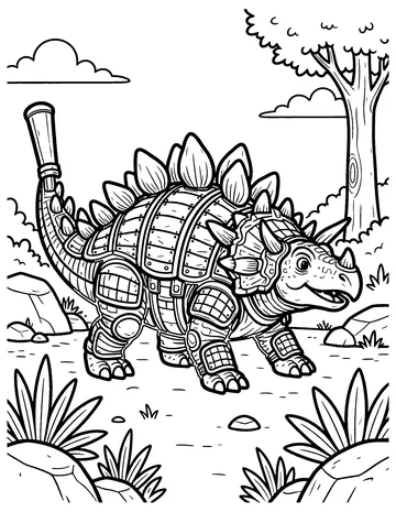 Ankylosaurus Armor coloring page