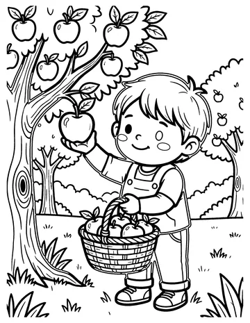 Apple Picking coloring page