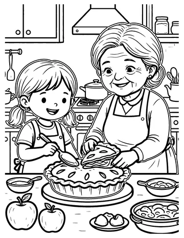 Apple Pie Baking coloring page