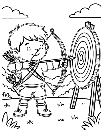 Archery coloring page