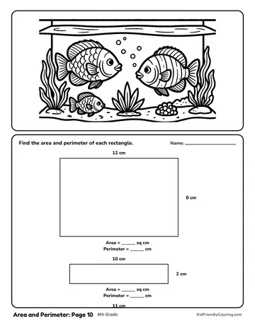 Area and Perimeter: Page 10 coloring page