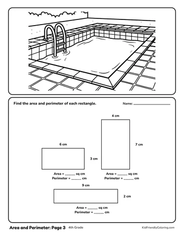 Area and Perimeter: Page 3 coloring page