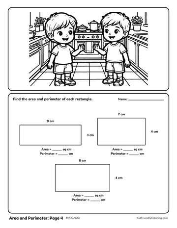 Area and Perimeter: Page 4 coloring page