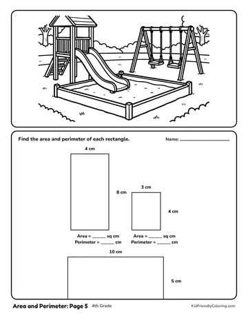 Area and Perimeter: Page 5 coloring page