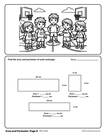 Area and Perimeter: Page 8 coloring page