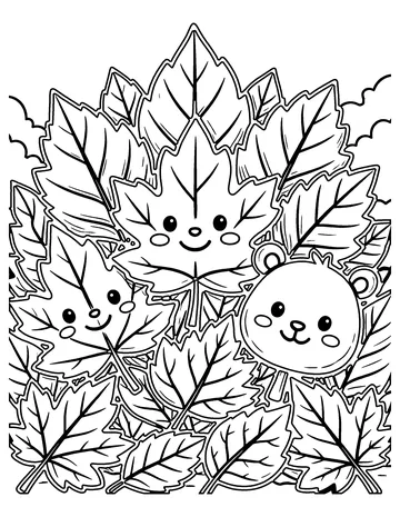 Autumn Leaves coloring page