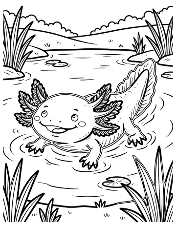 Axolotl coloring page