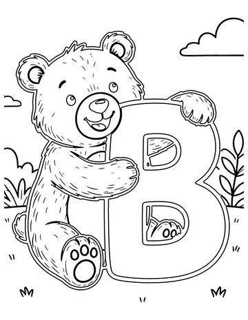 B Is for Bear coloring page