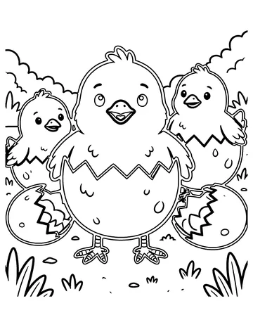Baby Chicks coloring page