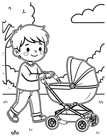 Baby Doll Stroller coloring page
