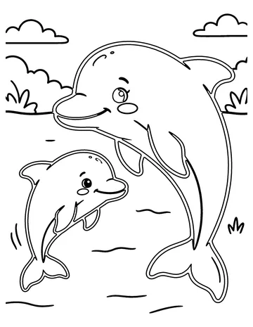 Baby Dolphin coloring page
