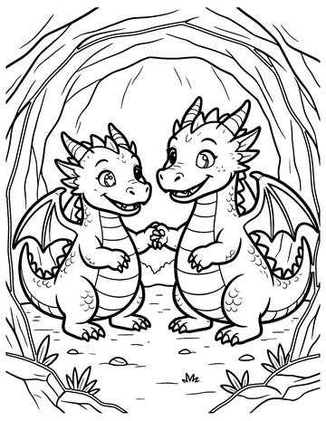 Baby Dragons coloring page