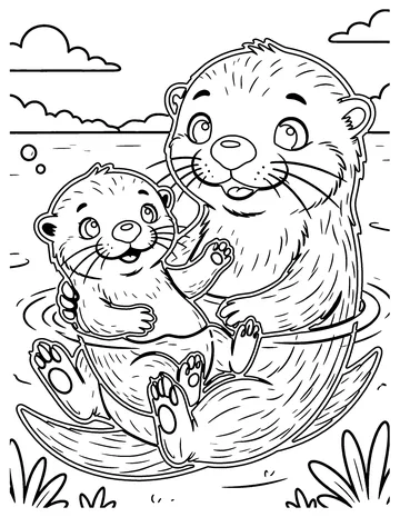Baby Otter coloring page