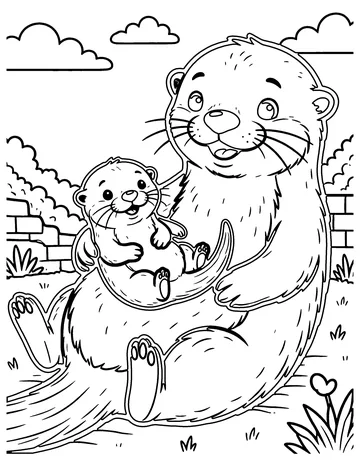Baby Otter coloring page