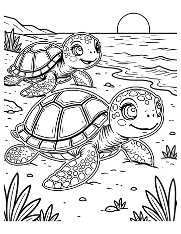 Baby Sea Turtles coloring page