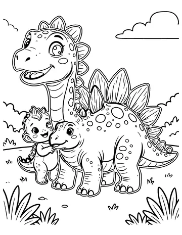 Baby Stegosaurus coloring page