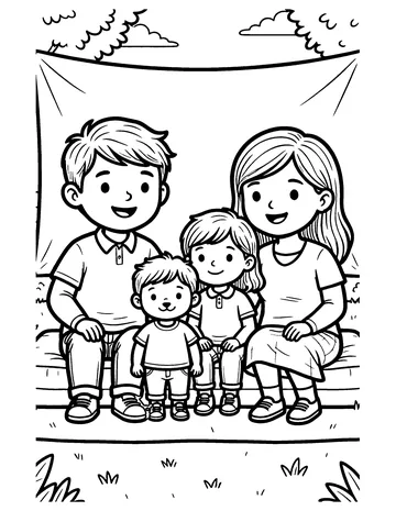Backyard Movie Night coloring page