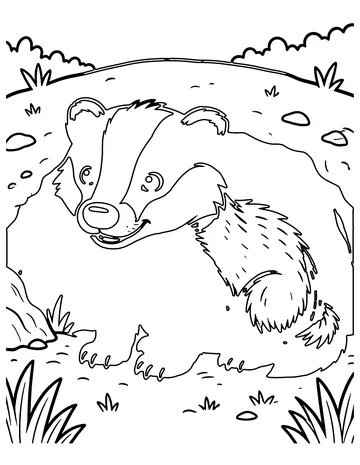 Badger coloring page