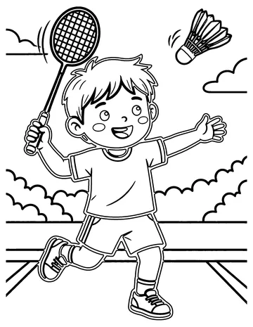 Badminton Birdie coloring page