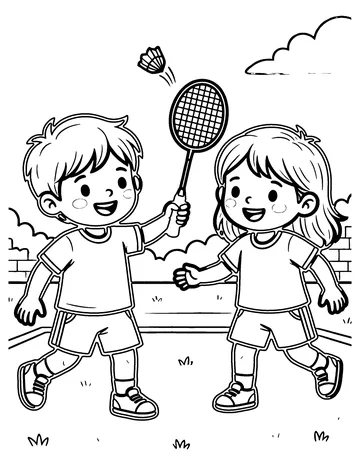 Badminton coloring page