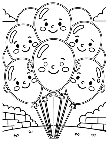 Balloons coloring page