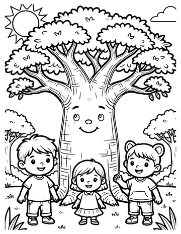 Baobab Tree coloring page