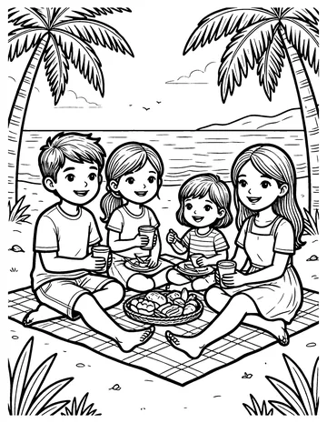 Beach Picnic coloring page