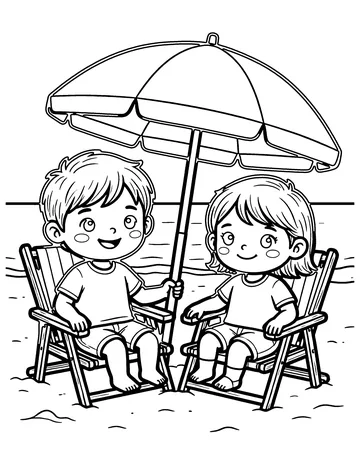Beach Umbrella coloring page