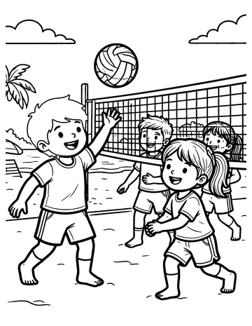 Beach Volleyball coloring page