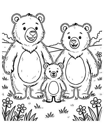 Bear Family coloring page