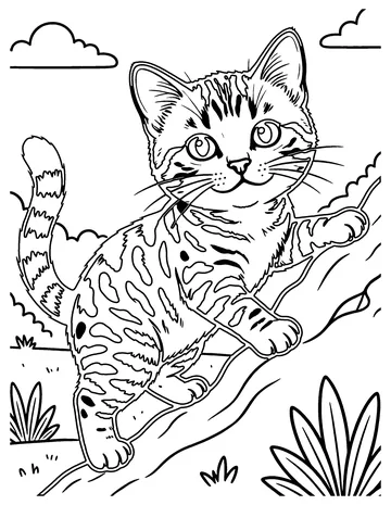 Bengal Cat coloring page