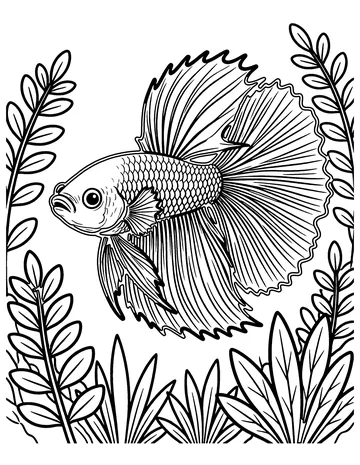 Betta Fish coloring page