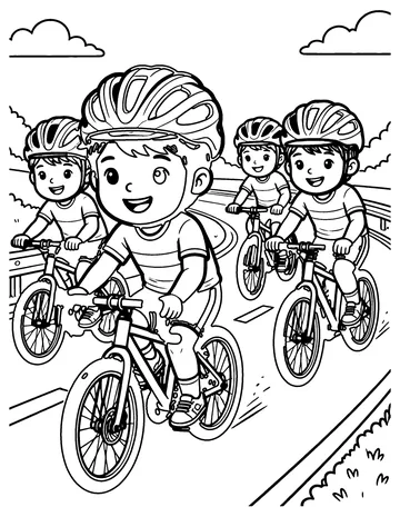 Bicycle Race coloring page