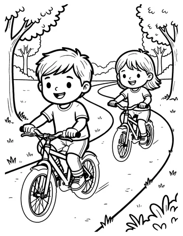 Bike Ride in the Park coloring page