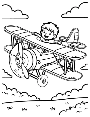 Biplane coloring page
