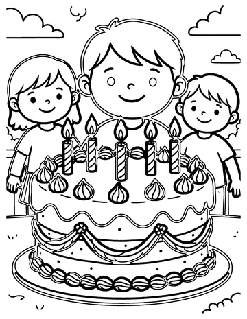 Birthday Cake coloring page