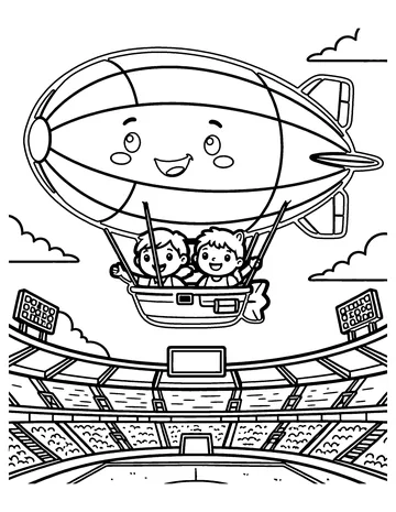 Blimp coloring page
