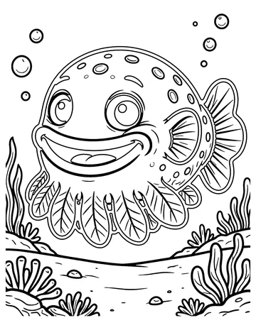 Blobfish coloring page