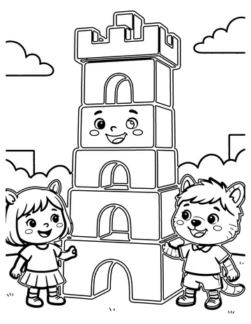 Block Tower coloring page