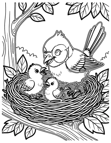 Bluebird Nest coloring page