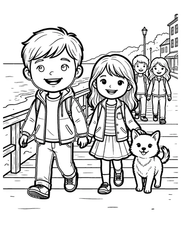 Boardwalk coloring page