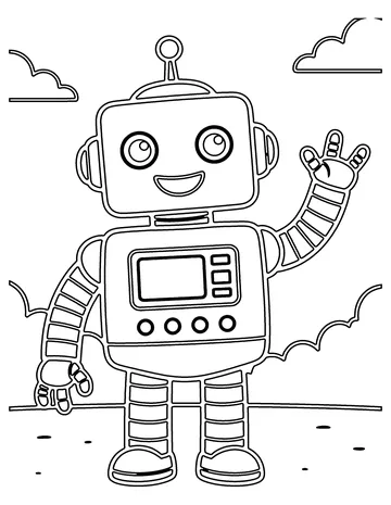Boxy Bot coloring page