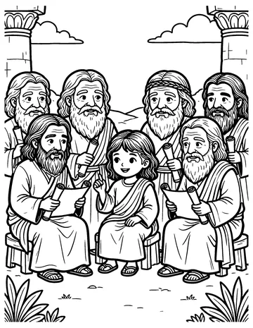 Boy Jesus in the Temple coloring page