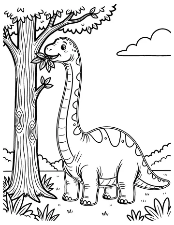 Brachiosaurus Treetop Lunch coloring page